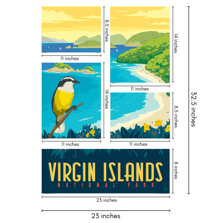 Trinx Set Of 5 Virgin Islands National Park Trunk Bay Wall Art Modern